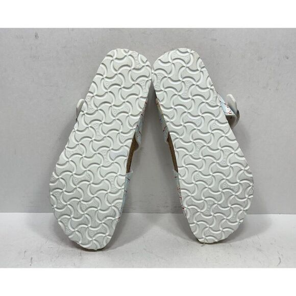 Birkenstock Birkis Anchor Print Sandals Slides Womens Size 7 N Nautical Coastal - Picture 6 of 7